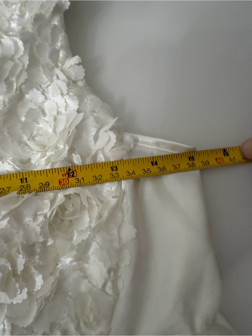 Flora Ivory Satin Nightgown with Floral Appliqué Tie Waist Maxi Size Small - Picture 11 of 11